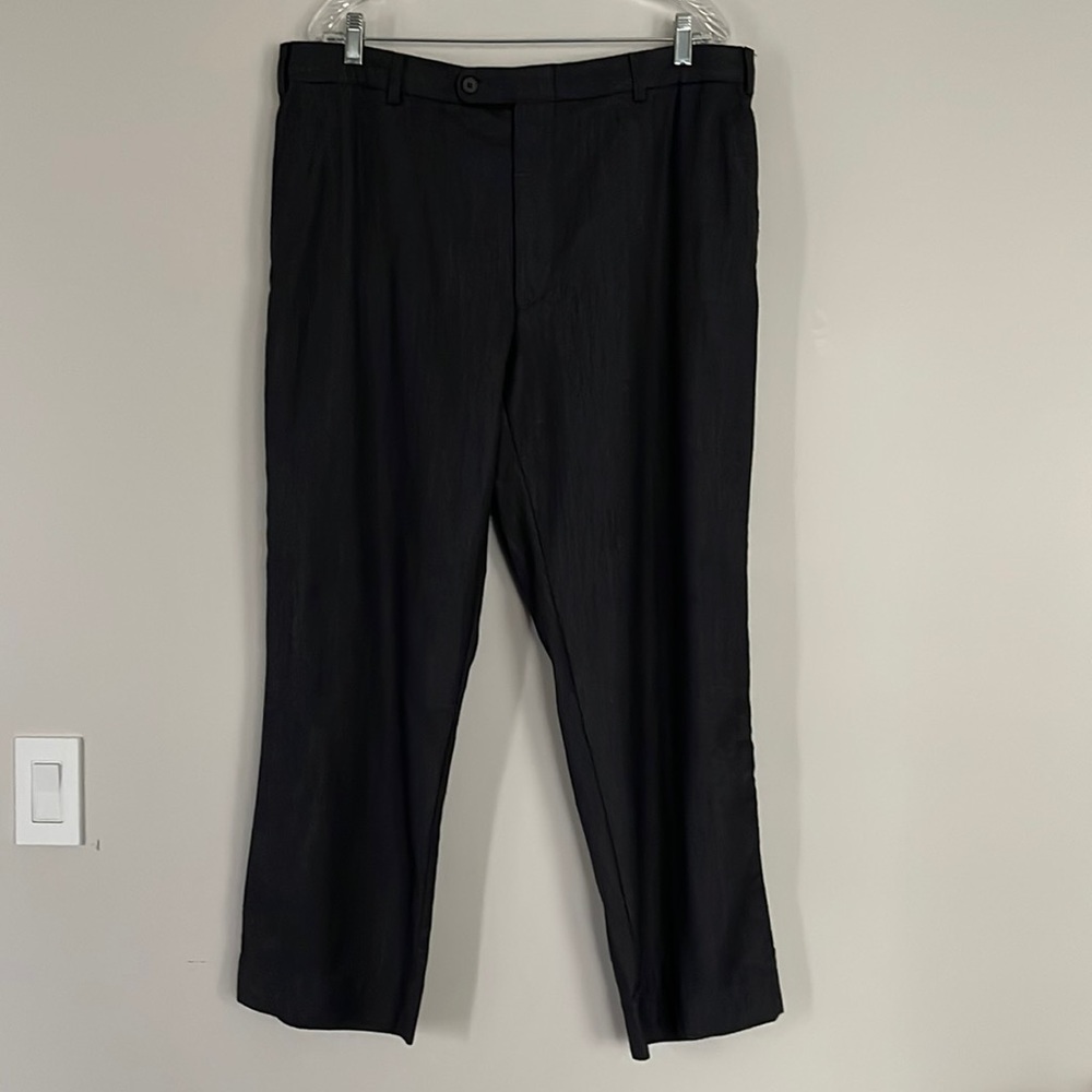 Linea Naturale Luxe Mens Wool Textured Pants Sz 38 Made in Italy